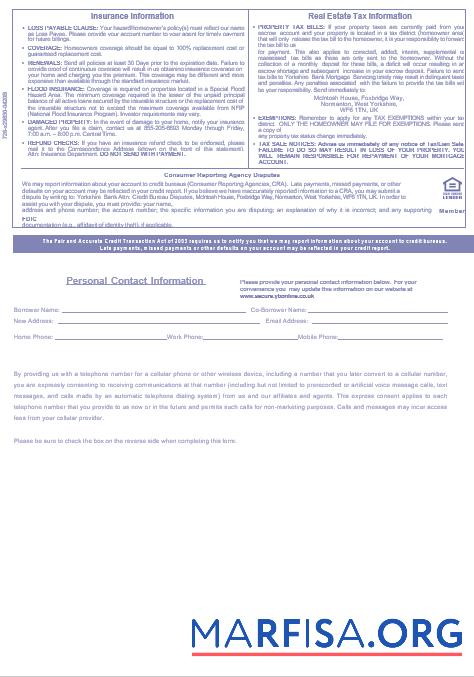 Blank United Kingdom Yorkshire Bank mortgage statement in Word and PDF formats, 3 pages 3 real example